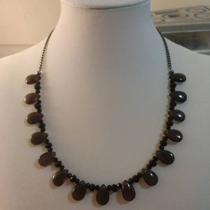 Smokey quartz teardrop necklace